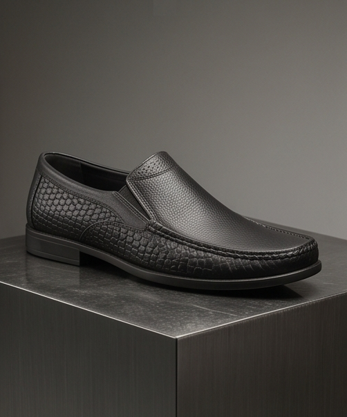 Premium Textured Leather Slip-On Loafers