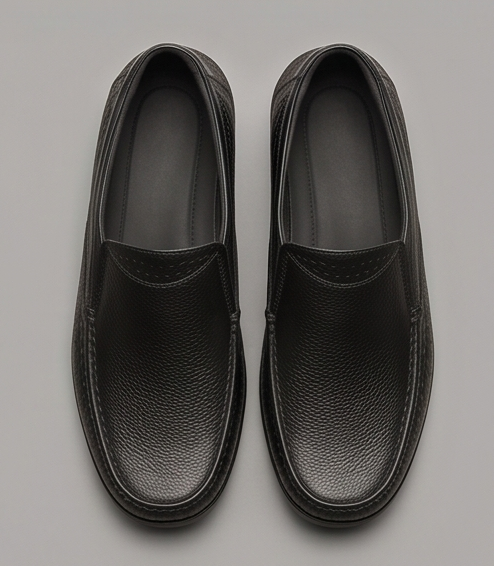 Premium Textured Leather Slip-On Loafers — view 4