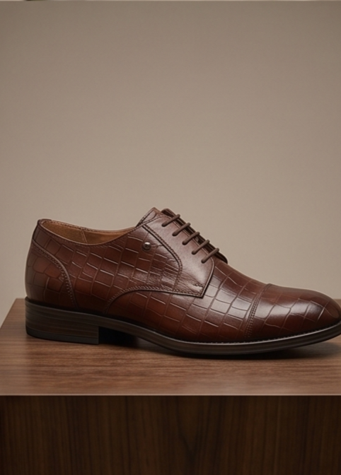 Premium Handcrafted Croc-Embossed Leather Loafers — view 4