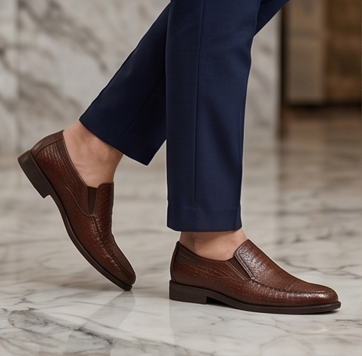 Premium Textured Leather Slip-On Loafers — view 8