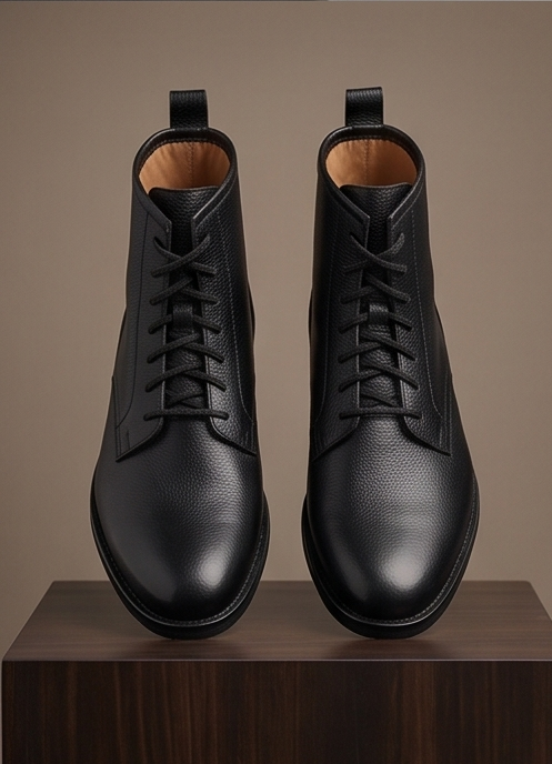 Premium Handcrafted Leather Lace-Up Ankle Boots